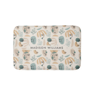 Alfombrilla De Baño Monograma Mínimo Moderno Mat de baño