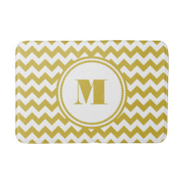 Alfombrilla De Baño Monograma moderno beige rayas Chevron