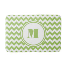 Monograma moderno de rayas chevron verdes