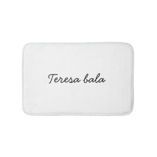 Alfombrilla De Baño Monograma Moderno Minimalista Elegante Letra Blanc