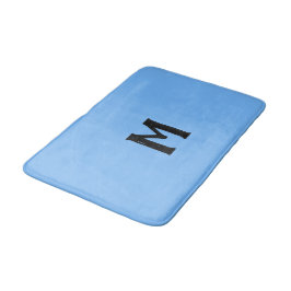 Alfombrilla De Baño Monograma negro azul cielo