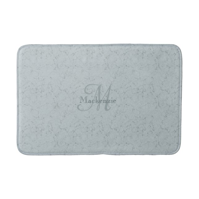 Alfombrilla De Baño Monograma Nombre personalizado Elegante Marble Dus (Anverso)