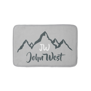 Alfombrilla De Baño Monograma personalizable de la gama de montañas di