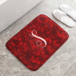 Alfombrilla De Baño Monograma Personalizado de triángulos geométricos