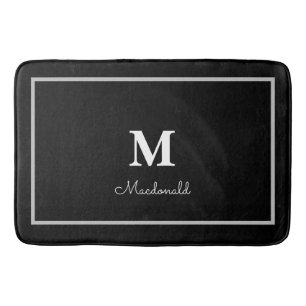 Alfombrilla De Baño Monograma Personalizado simple elegante
