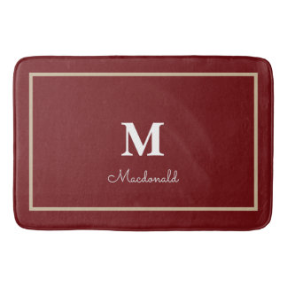 Alfombrilla De Baño Monograma Personalizado simple elegante