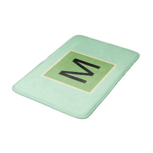 Alfombrilla De Baño Monograma Pistachio Colores de helado verde