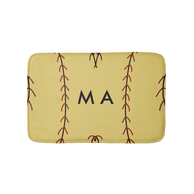 Alfombrilla De Baño Monograma simple añada su letra de nombre man mini (Anverso)