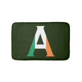 Alfombrilla De Baño Monograma sobrepuesto sobre bandera irlandesa bmcn