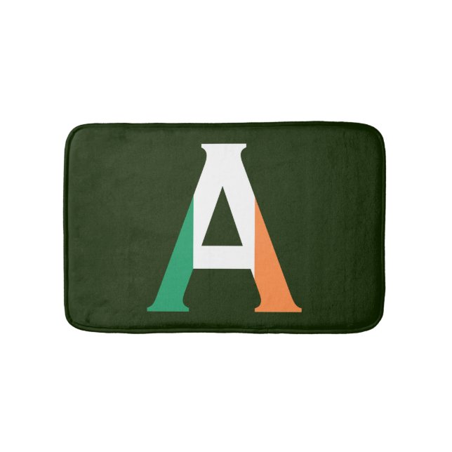 Alfombrilla De Baño Monograma sobrepuesto sobre bandera irlandesa bmcn (Anverso)