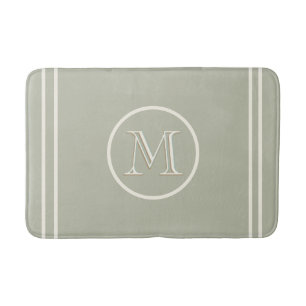 Alfombrilla De Baño Monograma único verde contemporáneo elegante