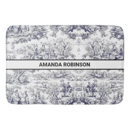 Alfombrilla De Baño Monograma vintage floral toile de jouy