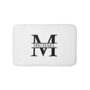 Alfombrilla De Baño Monograma y nombre personalizados