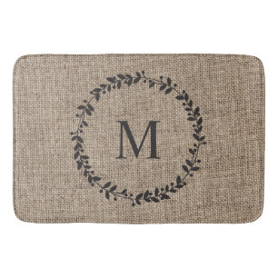 Alfombrilla De Baño Monogramado al estilo rústico de la casa de campo