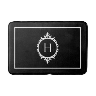 Alfombrilla De Baño Monogramado de Chelsea Black and White