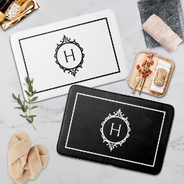Alfombrilla De Baño Monogramado de Chelsea Black and White