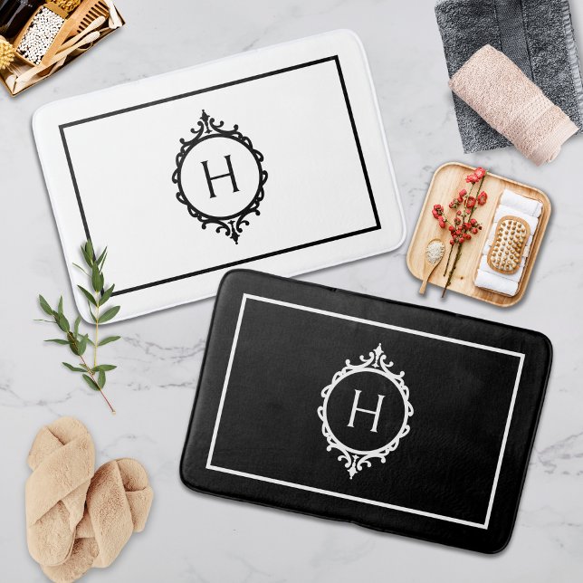 Alfombrilla De Baño Monogramado de Chelsea Black and White (Subido por el creador)
