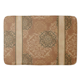 Alfombrilla De Baño Monogrammed Boho Dark Rust Mandalas