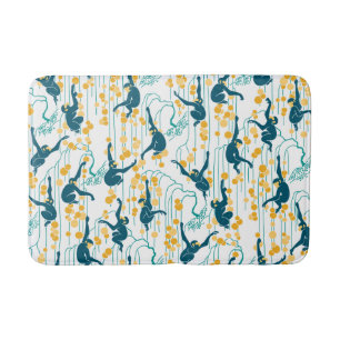 Alfombrilla De Baño Monos Art Deco (otoño)