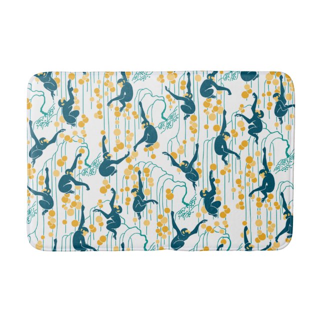 Alfombrilla De Baño Monos Art Deco (otoño) (Anverso)