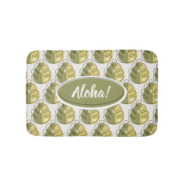 Alfombrilla De Baño Monstera Leaves - Green (Anverso)
