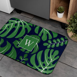 Alfombrilla De Baño Monstera Leaves Monogramado