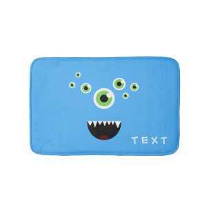 Alfombrilla De Baño Monstruo azul lindo loco divertido único