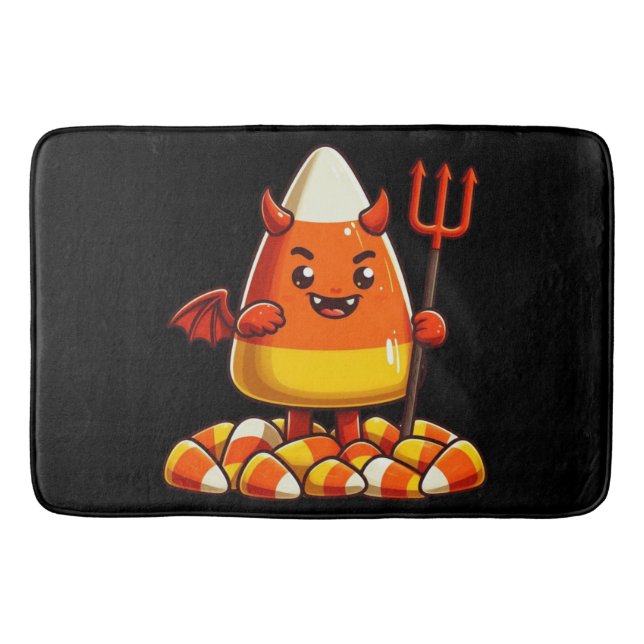 Alfombrilla De Baño Monstruo de maíz dulce de Halloween (Anverso)