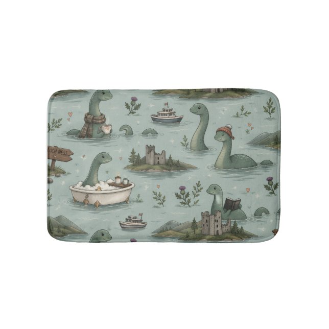 Alfombrilla De Baño Monstruo del Lago Ness  (Anverso)
