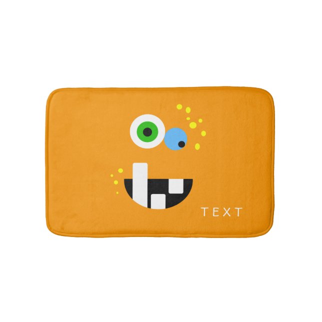 Alfombrilla De Baño Monstruo loco divertido único de Oragne (Anverso)