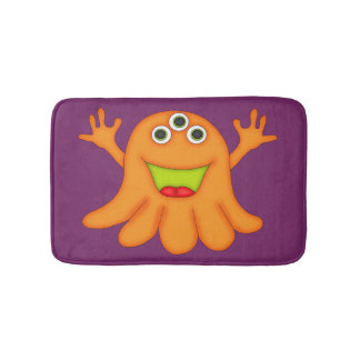 Alfombrilla De Baño Monstruo-Niños Tres-Observados naranja lindo