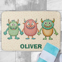 Alfombrilla De Baño Monstruos Pequeños Dulces Personalizados
