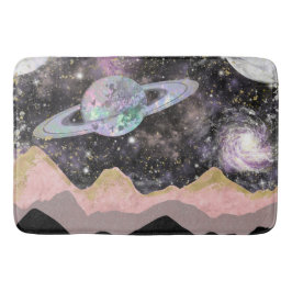 Alfombrilla De Baño Montañas Espaciales Cielo Estrellado Galaxia Plane