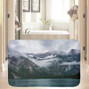 Alfombrilla De Baño Montañas nevadas en el lago Plansee