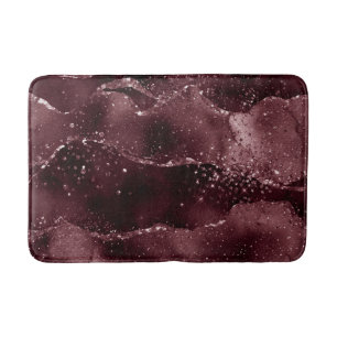Alfombrilla De Baño Moody Agate   Wine Bordeaux Sangria Merlot Maroon
