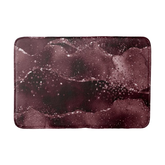 Alfombrilla De Baño Moody Agate | Wine Bordeaux Sangria Merlot Maroon (Anverso)