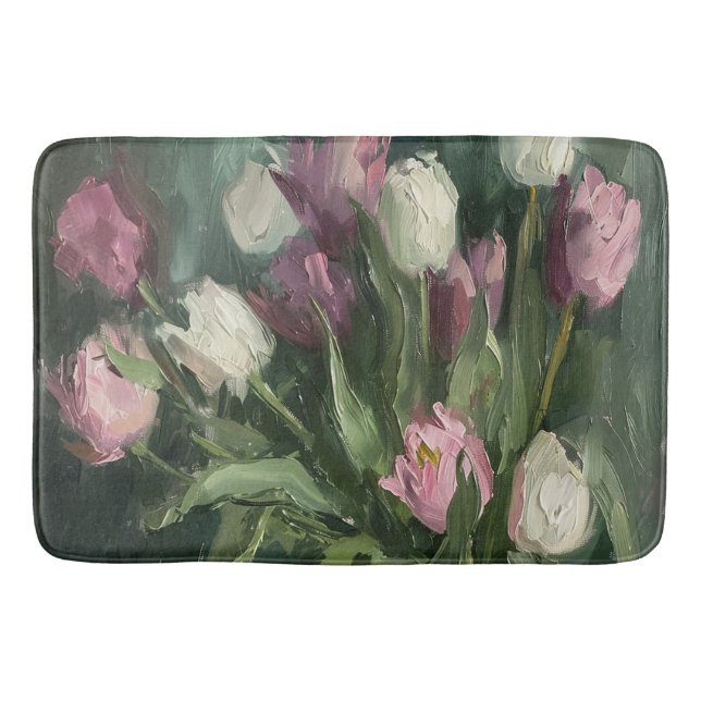 Alfombrilla De Baño Moody Floral Tulips (Anverso)