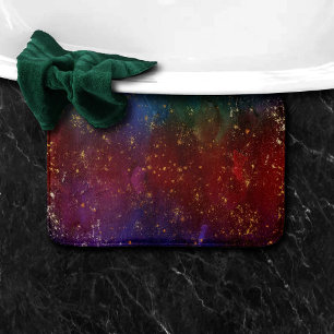 Alfombrilla De Baño Moody Ombre Psicodelia Grunge Gold Stardust