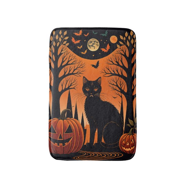 Alfombrilla De Baño Moonlit Meow (Frente vertical)