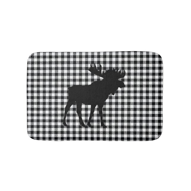 Alfombrilla De Baño Moose Buffalo Check Mountain Living Bath Mat (Anverso)