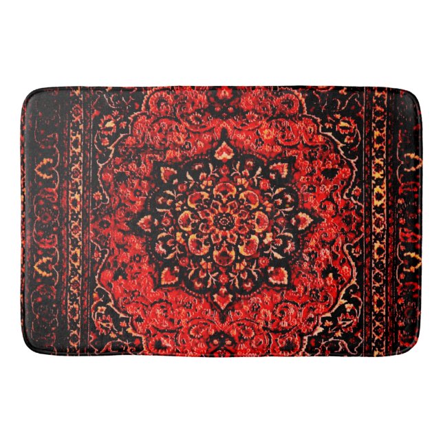 Alfombrilla De Baño Moqueta persa con campo rosa   (Anverso)