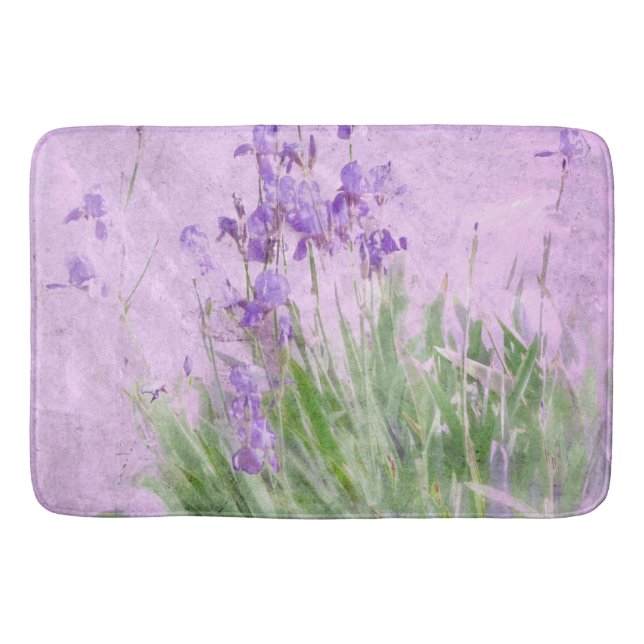 Alfombrilla De Baño Morado Irias Watercolor Bath Mat (Anverso)