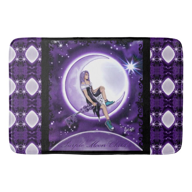 Alfombrilla De Baño Morado Moon Child Bath Mat (Anverso)