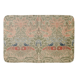 Alfombrilla De Baño Morris - Patrón de pavo real y flor dragón