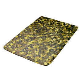 Alfombrilla De Baño Mosaico amarillo ocre oscuro, con manchas llamativ