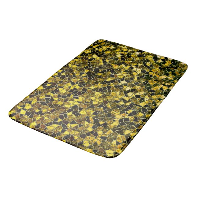 Alfombrilla De Baño Mosaico amarillo ocre oscuro, con manchas llamativ (Angular)