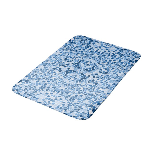 Alfombrilla De Baño Mosaico Azul Mat (Angular)