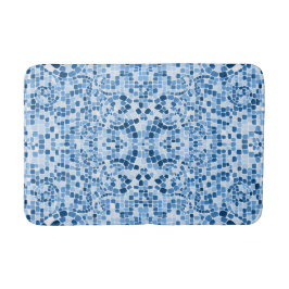 Alfombrilla De Baño Mosaico Azul Mat