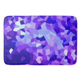 Alfombrilla De Baño Mosaico azul y púrpura moderno del pixel del