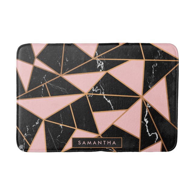 Alfombrilla De Baño Mosaico de Mármol Rosa (Anverso)